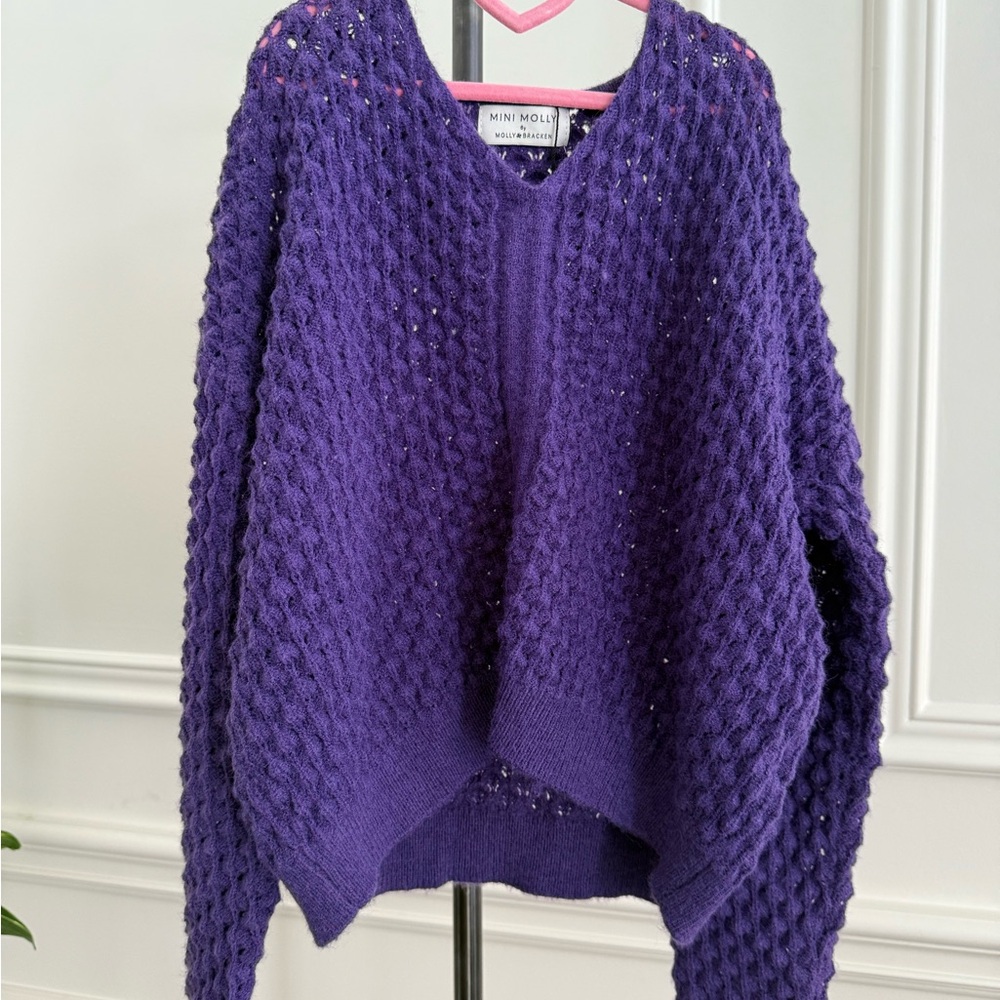 MINI MOLLY- Purple Chunky Knit Sweater